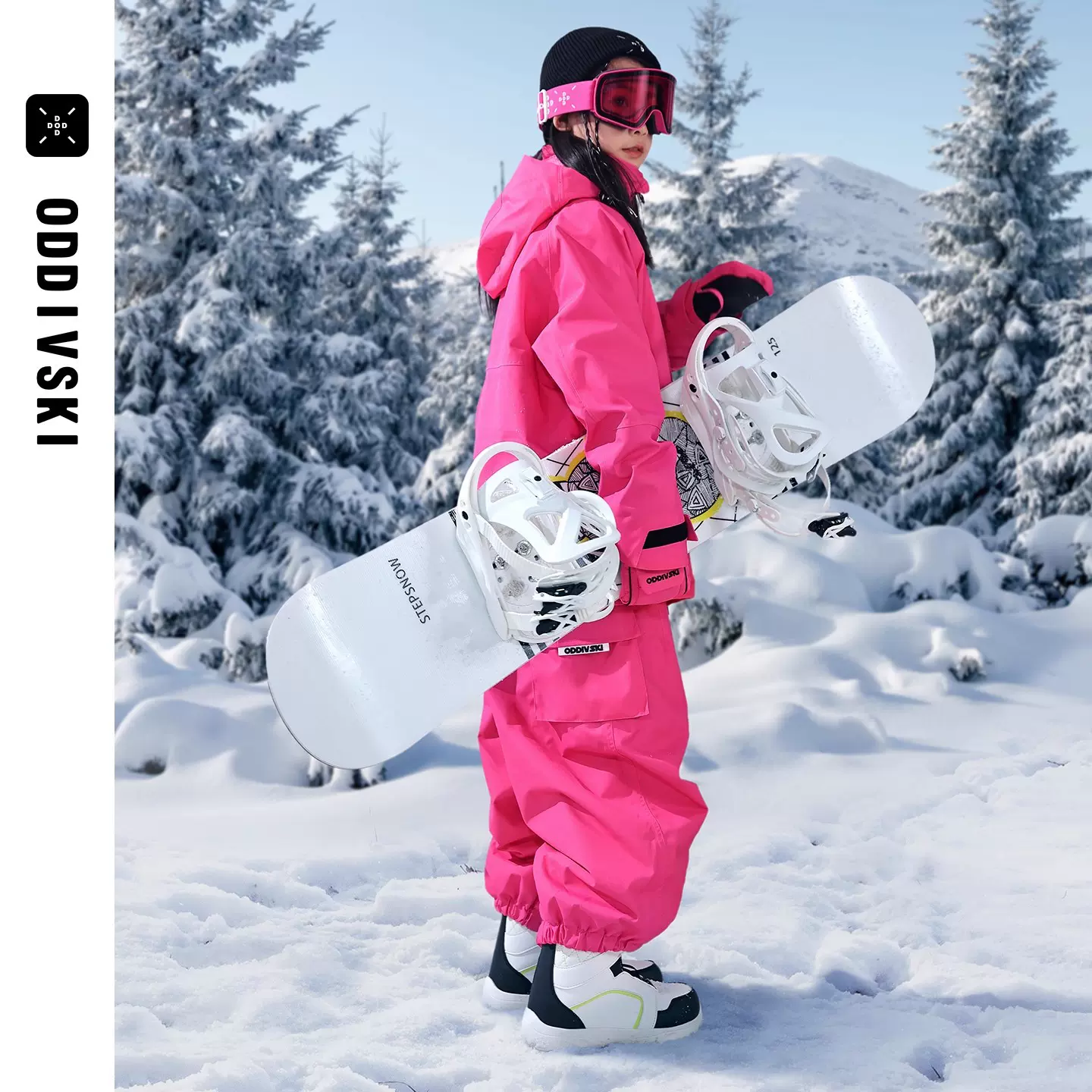 oddivski24新款儿童滑雪服男女童专业防水防风加厚保暖滑雪衣装备
