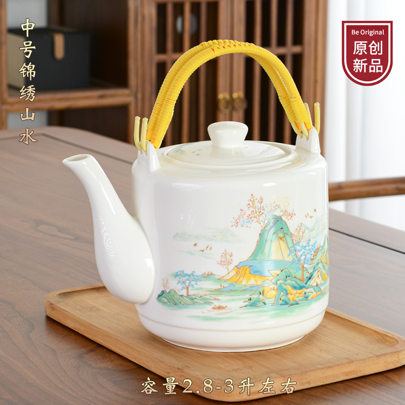 陶瓷水壶冷水壶茶壶凉水壶家用夏大凉开水壶容量玻璃装水耐高温无|undefined
