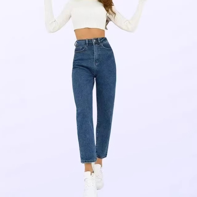 In-Stock Women's Jeans Summer Straight-Leg Pants Casual Versatile Loose Jeans Women's European and American New High-Waisted Long Pants In-Stock Women's Jeans Summer Straight-Leg Pants Casual Versatile Loose Jeans Women's European and American New High-Waisted Long Pants