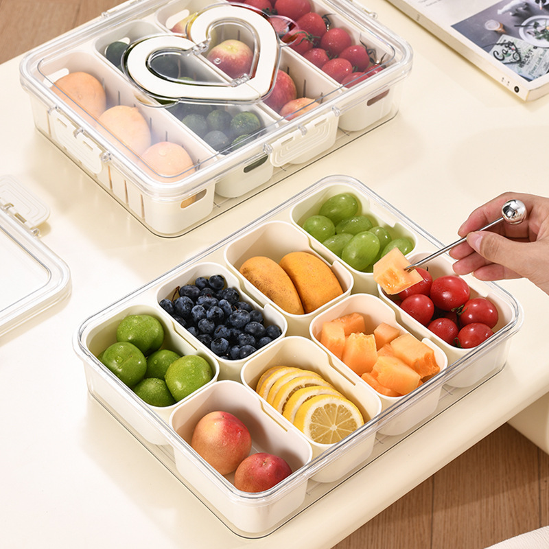 アウトドアポータブル果物食品収納ケース家庭用蓋付き冷蔵庫保存ケース分格密封香料ケース|undefined