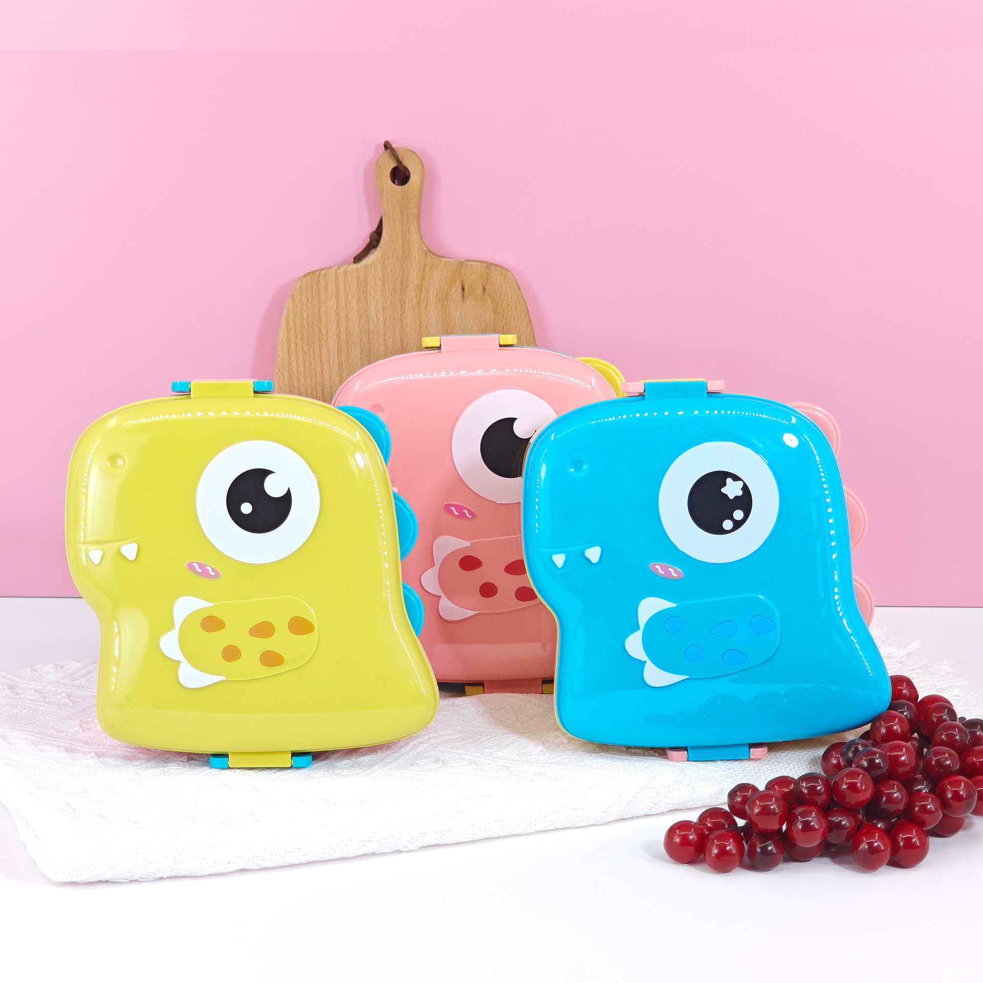 Fiambrera de dibujos animados de venta directa de fábrica, los estudiantes traen arroz con una linda forma de hipopótamo, se puede calentar en microondas, lonchera de bento