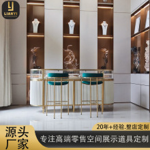 公司展厅珠宝柜台展示柜不锈钢玻璃柜台首饰品展示柜墙面水晶展柜