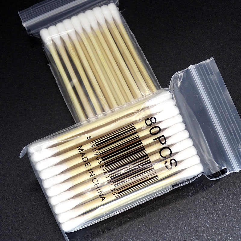 30 bolsas de máquina de algodón envasado desechable de doble cabeza limpia barra de algodón doméstica para el baño de algodón de maquillaje