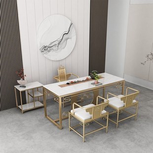 New Chinese office marble tea table tea table and chair combination rock plate kung fu modern simple tea table home
