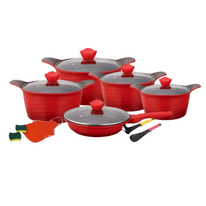 Gradiente estilo coreano 15 piezas de cocina unique 15pcs antiadherente cocina