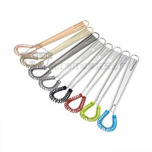 现货批发不锈钢弹簧手动打蛋器硅胶头防刮搅拌器家用手持式搅蛋棒