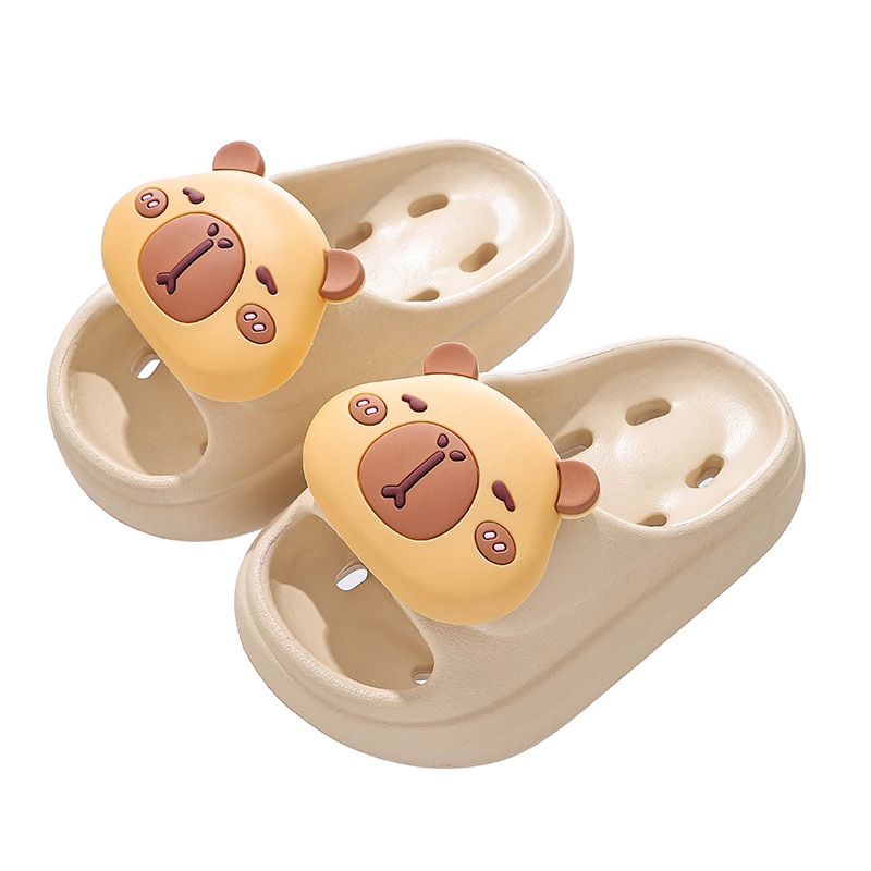 Capibara zapatillas de verano para niños pisar la sensación de mierda para niños mayores con fugas de agua secas rápidas zapatillas de baño para niños