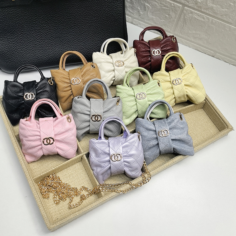 Xiaoxiang's new pleated evening bag with bow, ultra-soft mini bag, chain bag, handbag, shoulder bag, crossbody bag, card holder