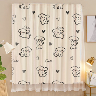 New Style Gauze Curtains with No Punching Installation Velcro Bedroom Adhesive Blackout Cloth Rental House Self-Adhesive Sunshade