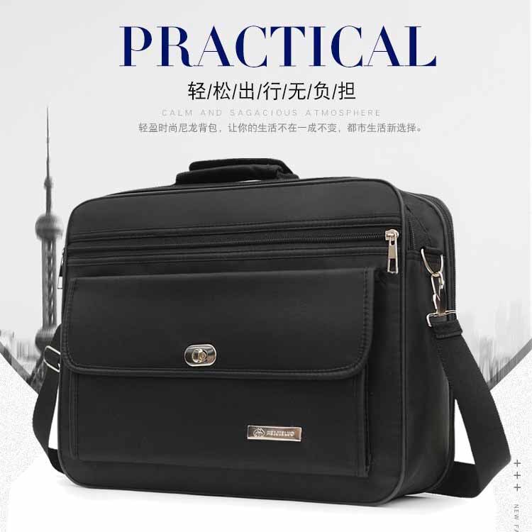 Large Capacity Men's Briefcase Multi-functional Business Laptop Bag Travel Portable Oxford Cloth Shoulder Crossbody Bag