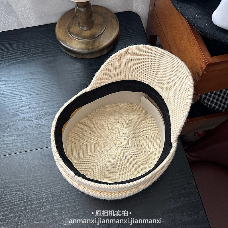 简约平顶纯色鸭舌帽女早秋新款休闲遮阳画家帽百搭显脸小八角帽潮|undefined