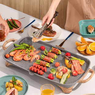 Electric Grill Pan Multifunctional Barbecue Pot Skewer Grill Electric Barbecue Oven Household Takeout Electric Frying Pan Non-Stick Smokeless