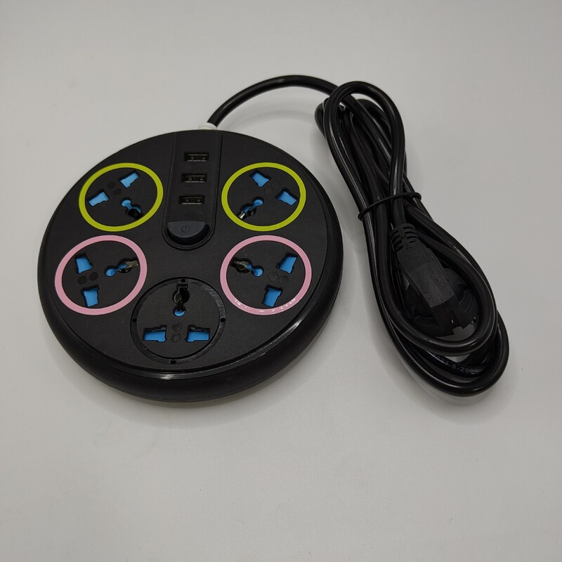 Cross-border European gauge plug household multifunctional round row with USB switch foreign trade British gauge European gauge south socket board
