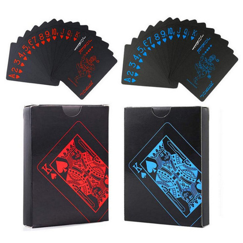 Wholesale Black Gold Plastic Standard Size Playing Cards PVC Material Waterproof Anti-Slip Desktop Game Cards