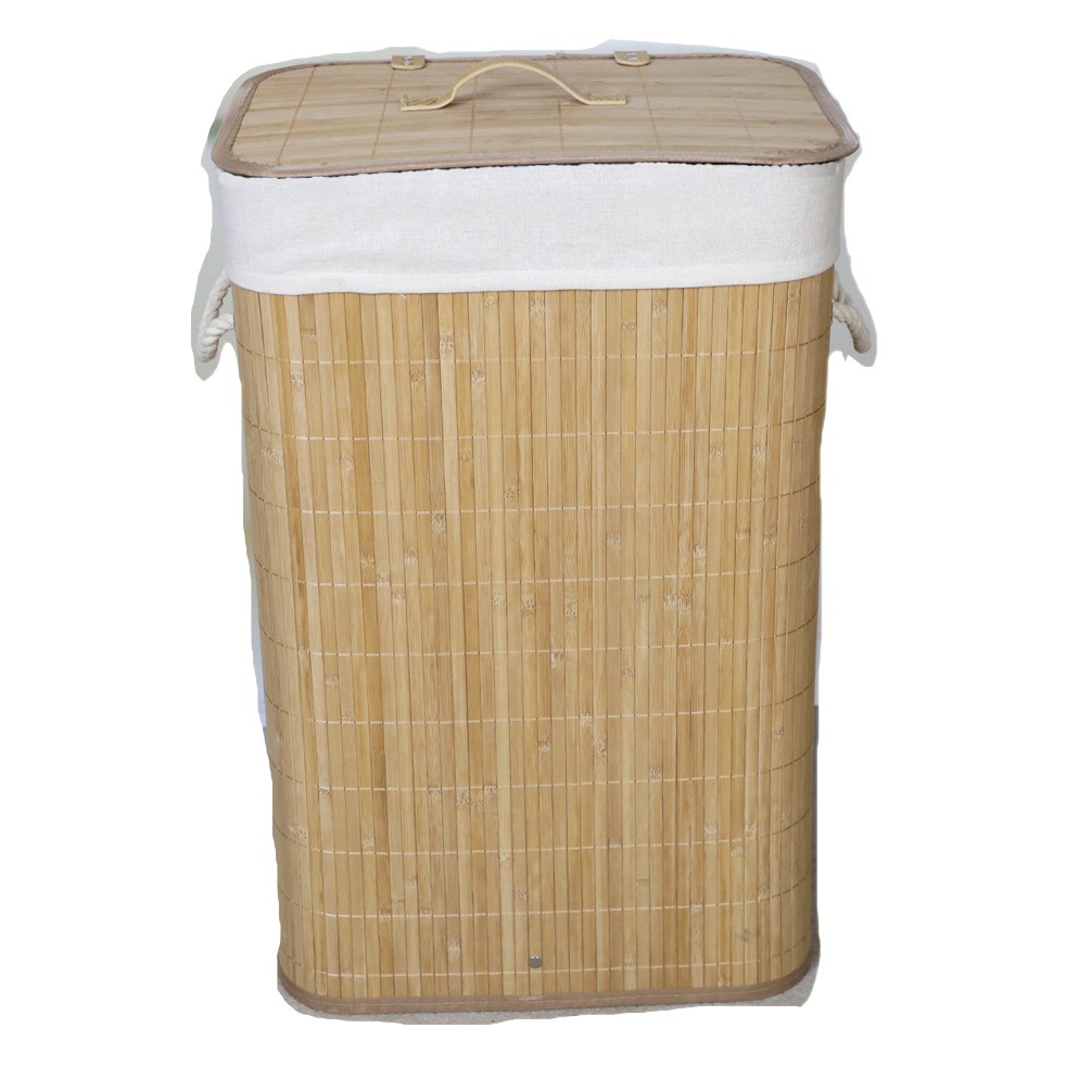 Cesta de lavandería de bambú multicolor con tapa cesta de almacenamiento de ropa sucia tejida de bambú cesta de ropa sucia cesta de ropa de restaurante olla caliente