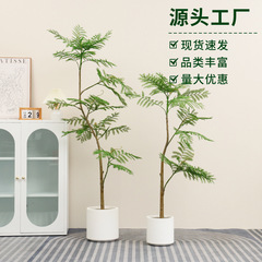 模擬緑の植物、ジャクルリ、床置き鉢植え、ホテルの窓の装飾品、屋内リビングルームのソファの横の装飾盆栽、人工木