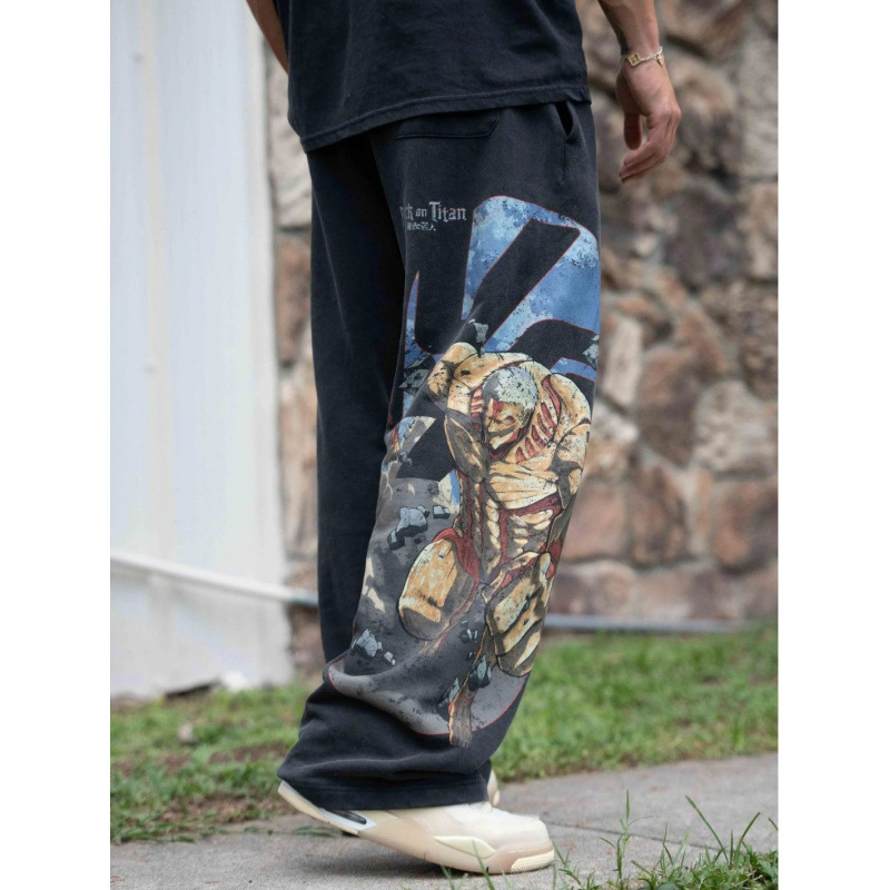 American-Style Youngla Collaboration Anime Attack on Titan Jogger Air Layer 3D Printed Wide-Leg Pants