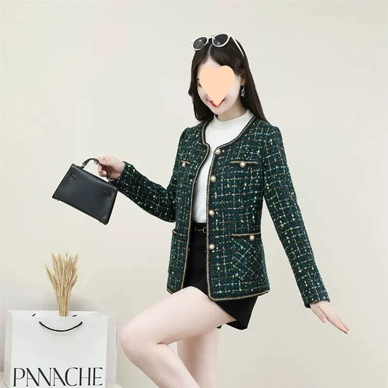 Осенняя короткая куртка-мать, кардиган, стиль Chanel, 50 лет, для среднего возраста