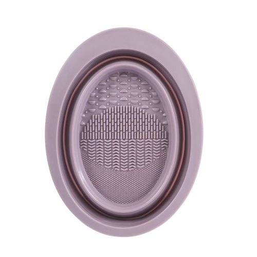 Makeup brush powder puff cleaning three-piece set silicone folding wash bowl cleaning artifact beauty egg tool drying mesh bag