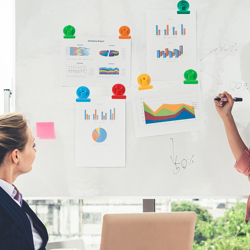 New Cross-Border Round Colorful Magnetic Clips 30mm Student Document Strong Magnetic Refrigerator Magnetic Metal Clips