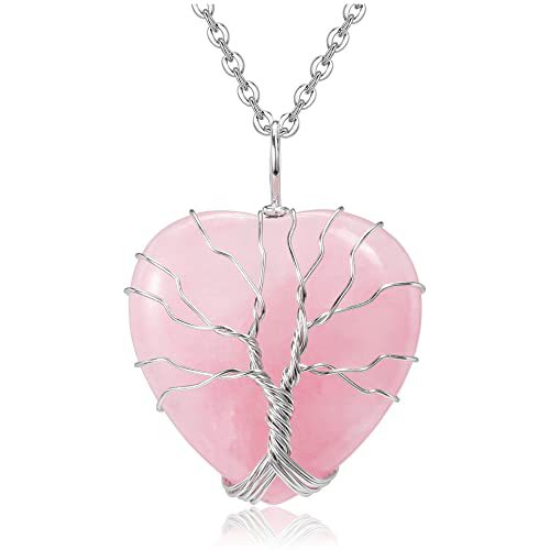 1 Piece Quantity Holiday, Daily Occasion Casual Ethnic Style Tree Heart Shape Natural Stone Crystal Iron Wholesale Pendant Necklace