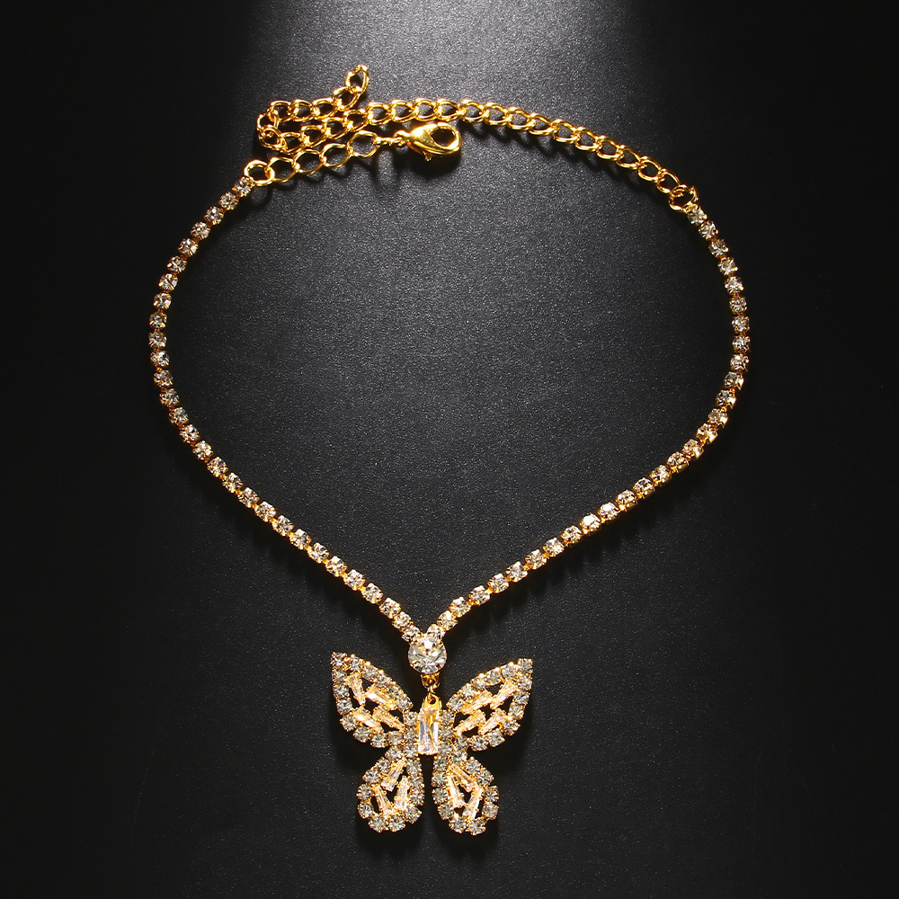 Europa y América nuevo rhinestone tobillera moda completo diamante amor simple pie decoración ZIRCON mariposa accesorios tobillera