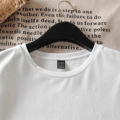 Attitoon Casual White Loose Oversized New York Graphic Round
