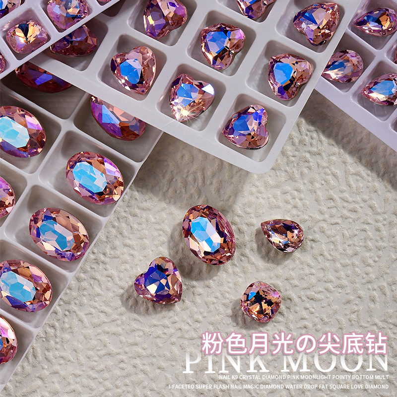 Celebridad de Internet K9 clavo Rosa rhinestone textura Cristal puntiagudo Fondo Diamante gota de agua Oval torcido corazón grasa cuadrado clavo diamante Decoración image 1