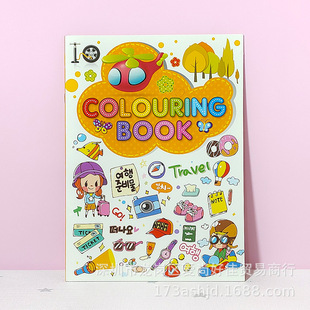 Foreign trade cartoon red stick figure picture album puzzle children graffiti coloring picture book baby kindergarten 2-3-68 years old