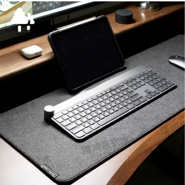 Extra-Large Felt Cork Desk Mat, Keyboard Pad, Double-Sided Gaming Anti-Slip Wool Computer Mouse Pad, Desk Wrist Rest Pad