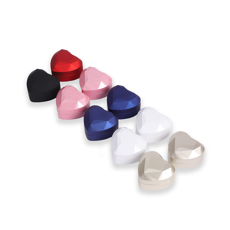 Caja de embalaje de joyería LED de alta calidad anillo pendientes joyería regalo de vacaciones caja de embalaje de laca de lujo sin costuras