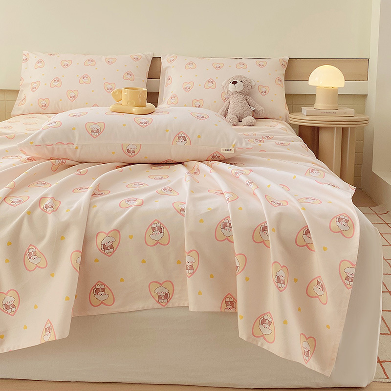 Nueva clase A algodón floral viejo y grueso sábana gruesa de una sola pieza de algodón puro 100 ropa de cama individual de dormitorio de primavera y verano de tres piezas