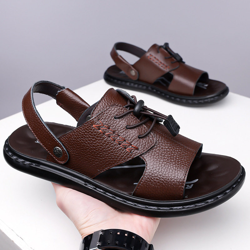 Dép sandal nam hở ngón kiểu mới thoáng khí chống trượt đi biển và lái xe — Mã màu 2118 nâu, Quận 2118 màu đen, Sơn 2118 màu vàng