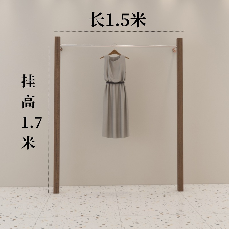 B 단단한 사각형 나무 기둥 1.5 미터 길이