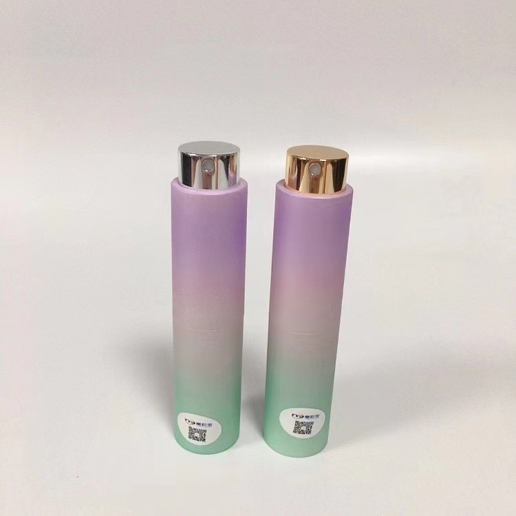 Fabricantes de botellas de perfume recargables telescópicas giratorias de 8 ml con pintura táctil y de color degradado, botellas de spray bucal, etc., en stock, entrega inmediata.