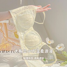 夏季超薄款内衣女大胸显小胸轻薄收副乳防下垂性感蕾丝大码文胸罩