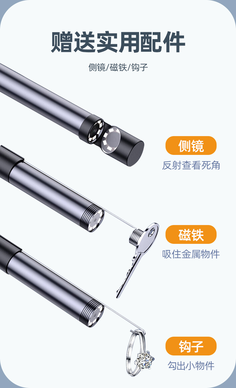 Type-C endüstriyel borescope, HD, Apple Android uyumlu