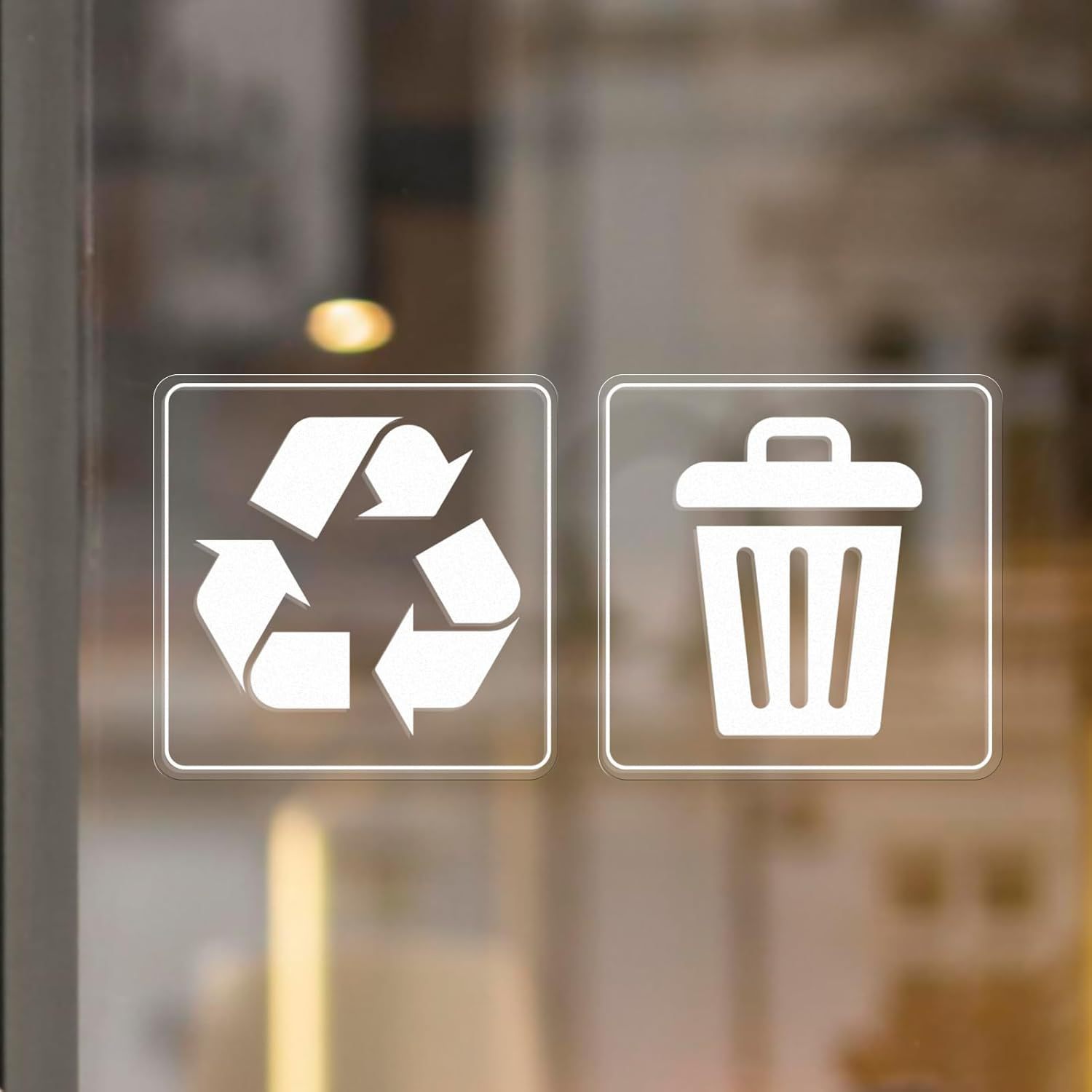 自粘废物标志回收和垃圾清除贴纸家庭办公室垃圾桶分类不干胶标签