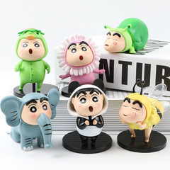6 kinds of Crayon Shinchan figurines change clothes Shinchan animal bee panda cartoon doll trendy toys accessories gifts 