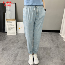 2023夏季冰丝速干长裤女士快干休闲裤弹力迷彩健身运动运动潮流