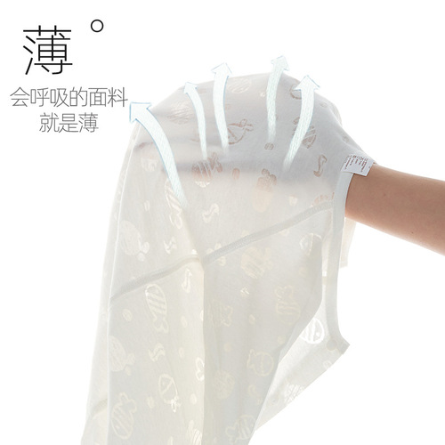 Baby jumpsuit summer thin boneless long-sleeved baby clothes newborn air-conditioned clothes pajamas men and women baby crawling clothes soft