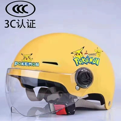 Half Helmet — Motosiklet kaskı (dəbilqə) - 3c-childrens-yellow-pikachu-transparent-one-size-fits-all
