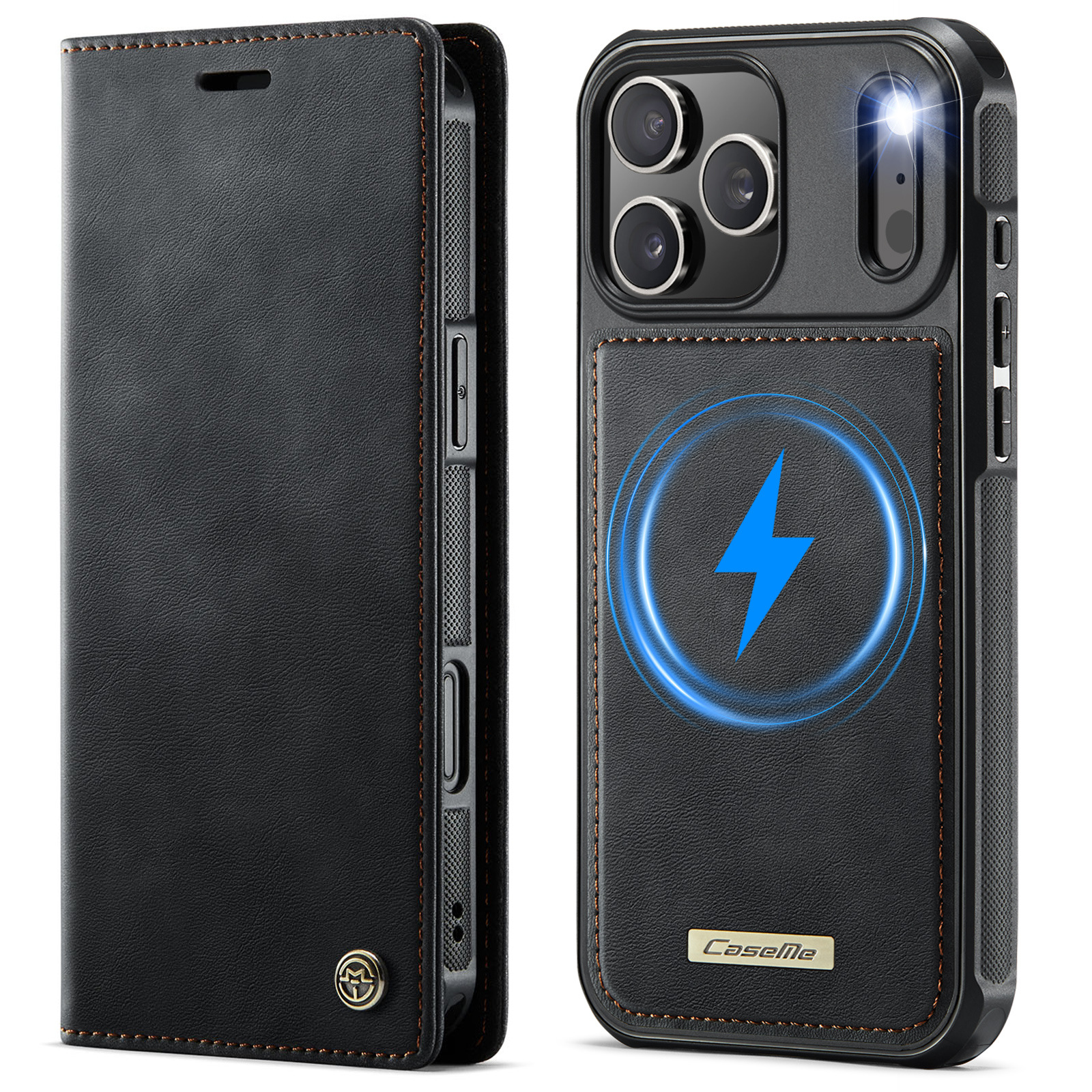 适用iPhone17Pro翻盖手机壳A17防盗刷手机壳三星S24复古插卡皮套