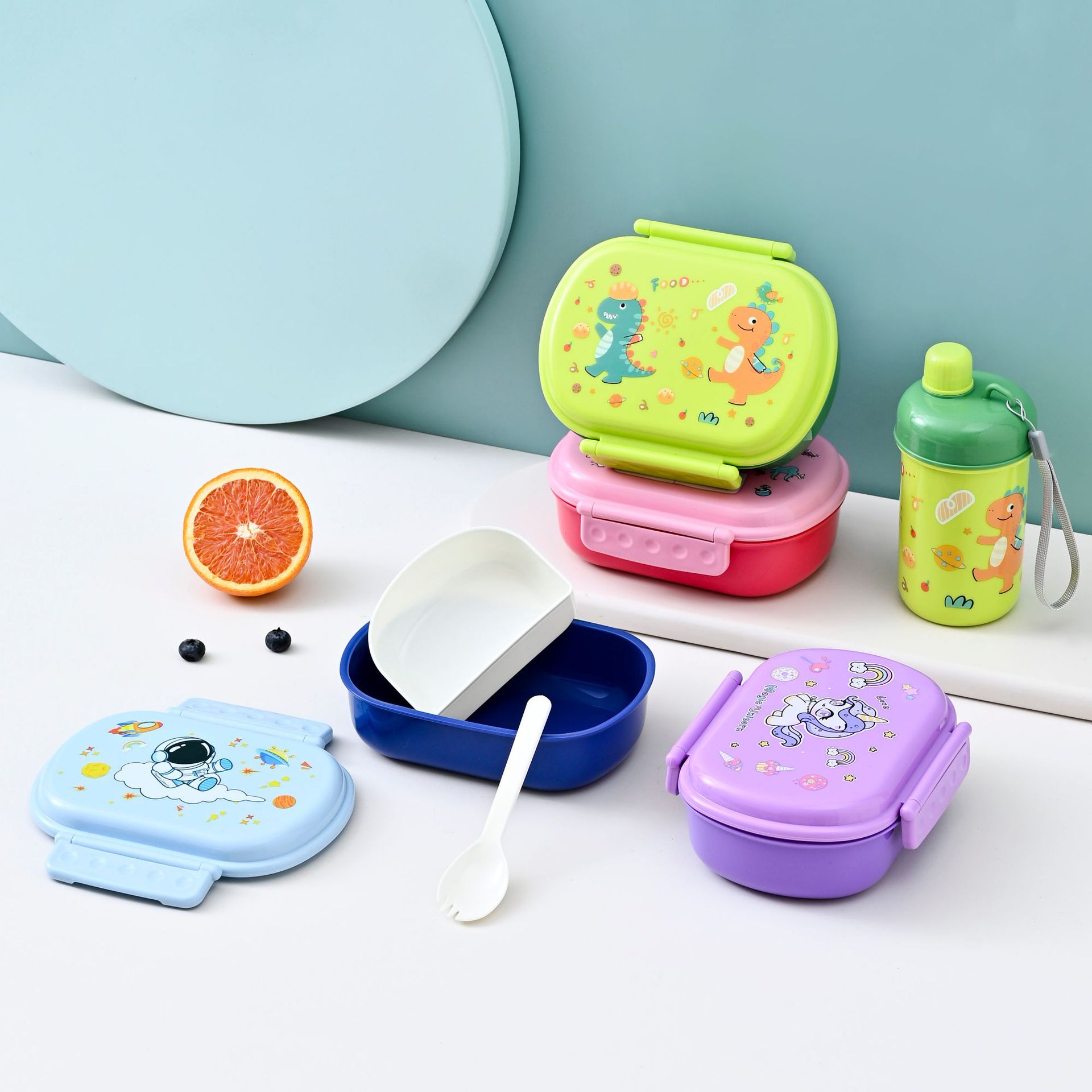 Postaje gratuito, caja de comidas, hervidor de agua, estudiantes y niños, dibujos animados lindos, caja de comidas portátil, tazas de agua potable directas para el hogar