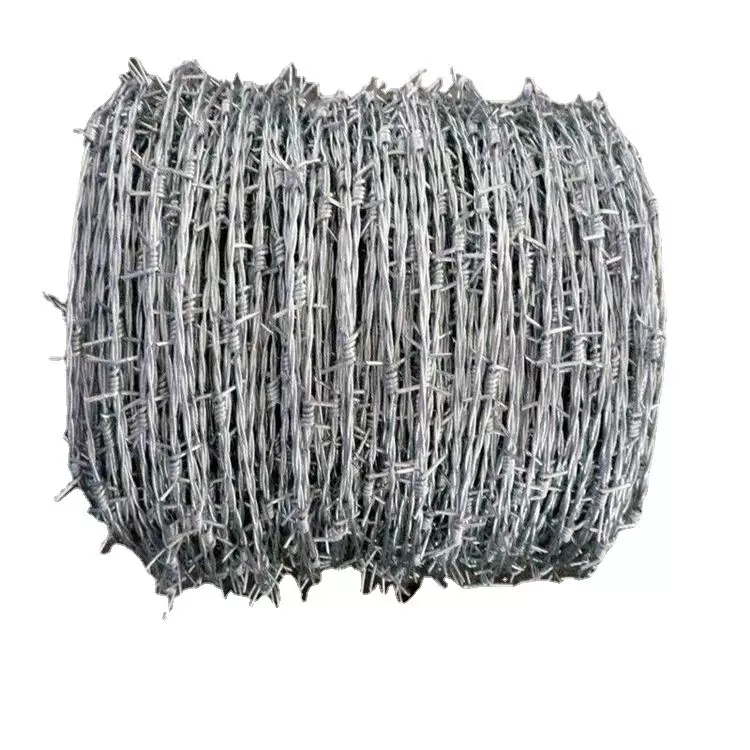 带刺铁丝网镀锌低碳钢丝刺铁丝12#x14# 14#x14#围墙铁蒺藜刺丝 3"