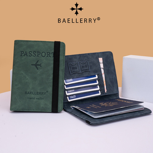 Baellerry new RFID passport bag cross-border frosted travel document holder simple anti-magnetic card bag women's wholesale