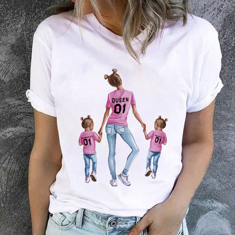 Mujeres Camiseta De Manga Corta Manga Corta Camisetas Impresión Moda Mamá Impresión display picture 3