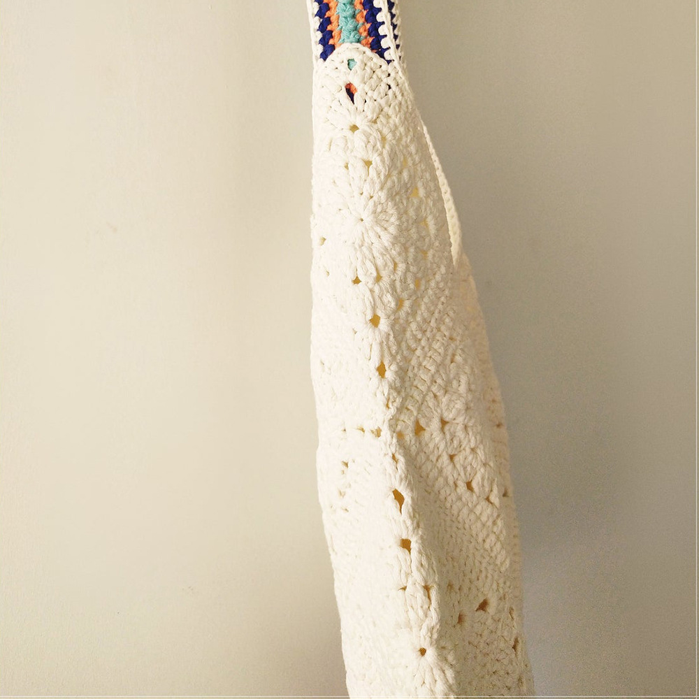 yunweny手钩波西米亚包欧美手工钩针纯色单肩斜挎包钩编厂家