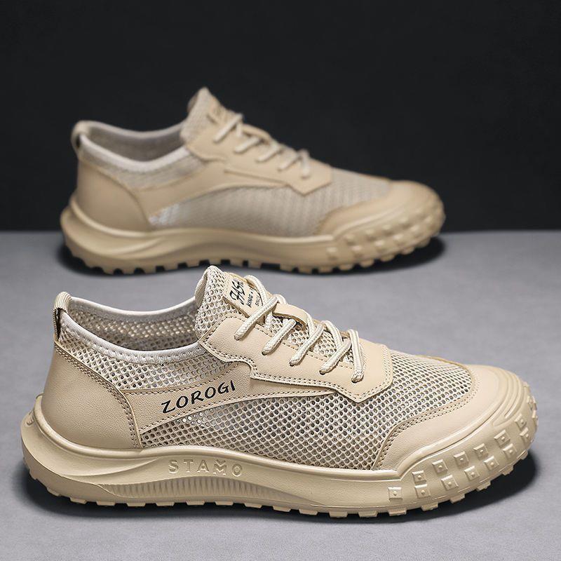 Hollow Mesh Men's Shoes 2025 New Summer Breathable Thin Mesh Men's Sports and Casual Shoes Trendyy Versatile Shoes