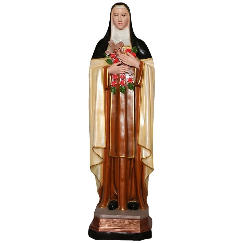 160cm Santa Teresa pequeña decoración de la figura de vidrio de fibra de vidrio decoración de la iglesia doméstica
